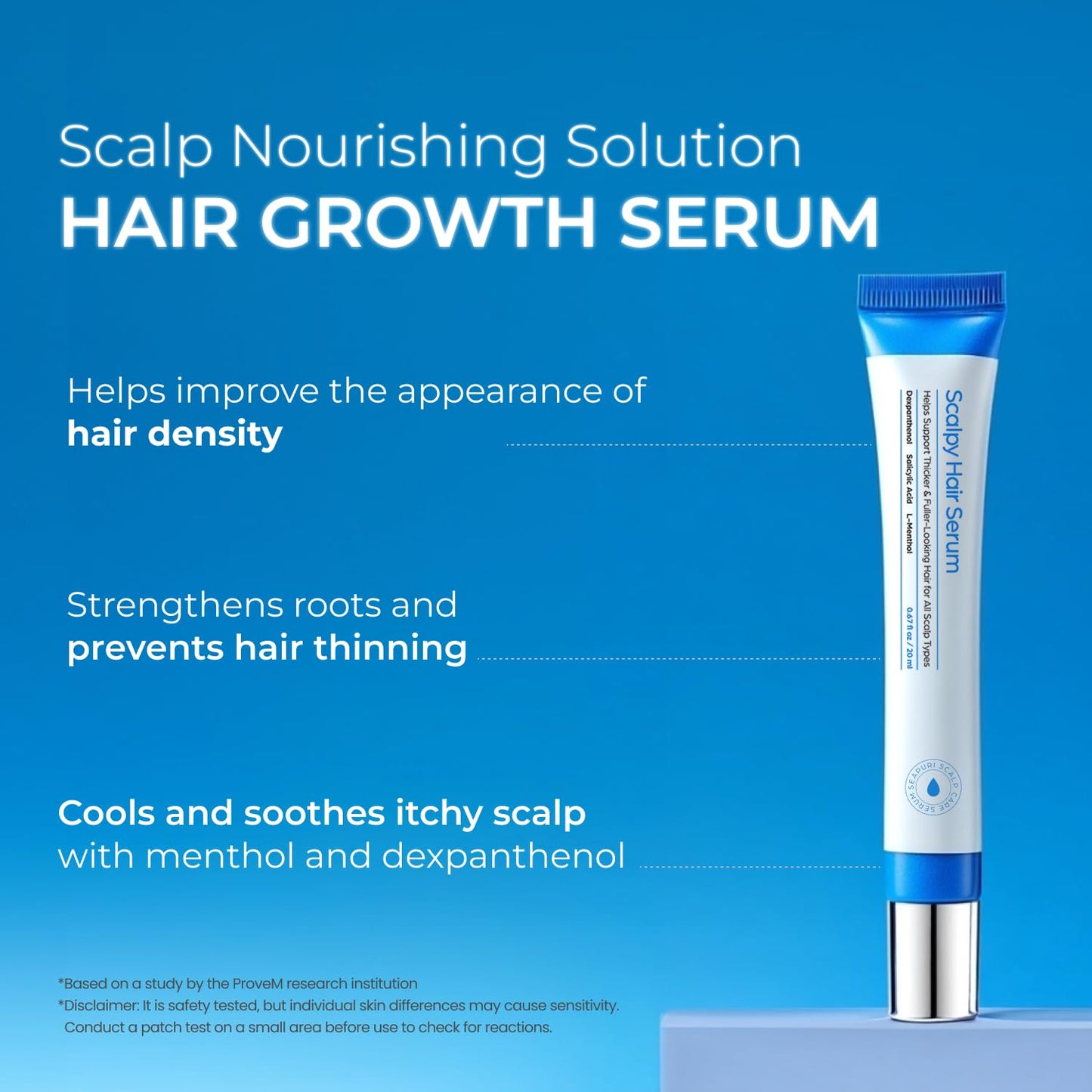 Seapuri Scalpy Hair Growth Serum for Thinning Hair | Korean Scalp Treatment with Salicylic Acid, Menthol, Dexpanthenol | Supports Hair Density